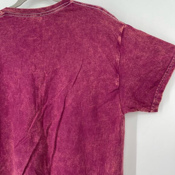 Officially Licensed Nirvana Nevermind Smiley Grunge Tee Magenta Acid Wash Large - Picture 5 of 7